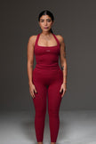 Valentine Edition- V-Waist Pockets Legging in Red