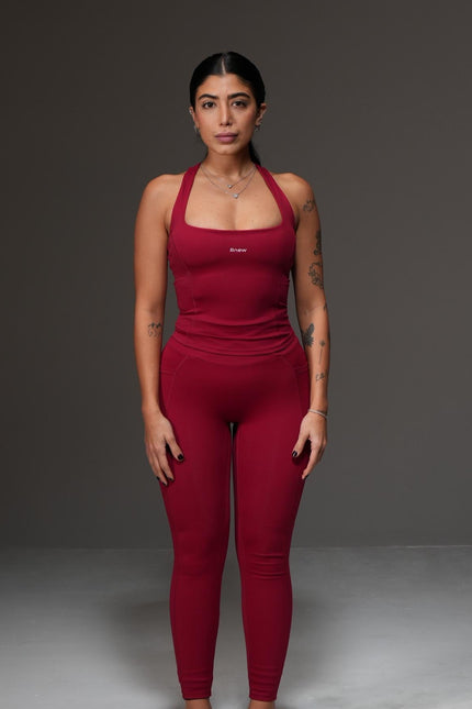 Valentine Edition- V-Waist Pockets Legging in Red