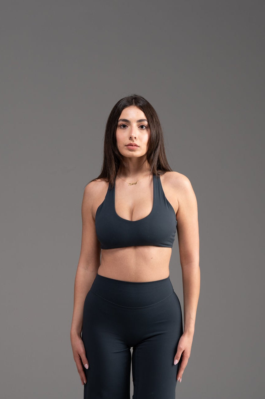Soft Active Bras in Blueberry