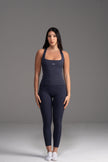 Soft Active U-Neck Top In Navy Blue