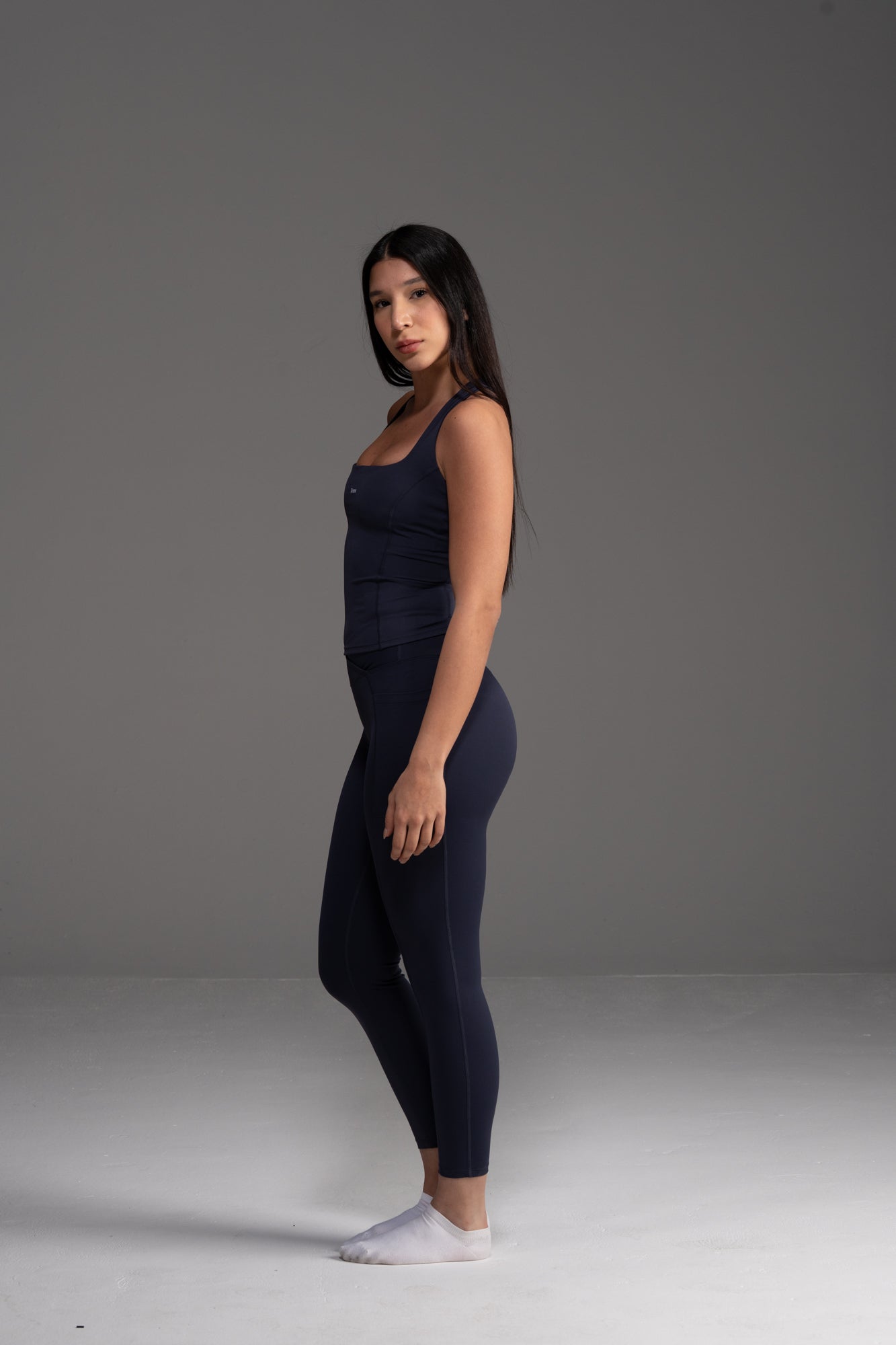 Soft Active V-Waist Pocket Legging in Navy Blue
