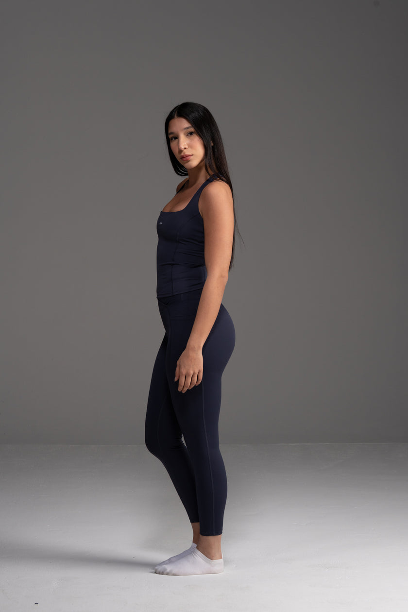 Soft Active V-Waist Pocket Legging in Navy Blue