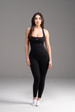 Soft Active U-Neck Top in Black