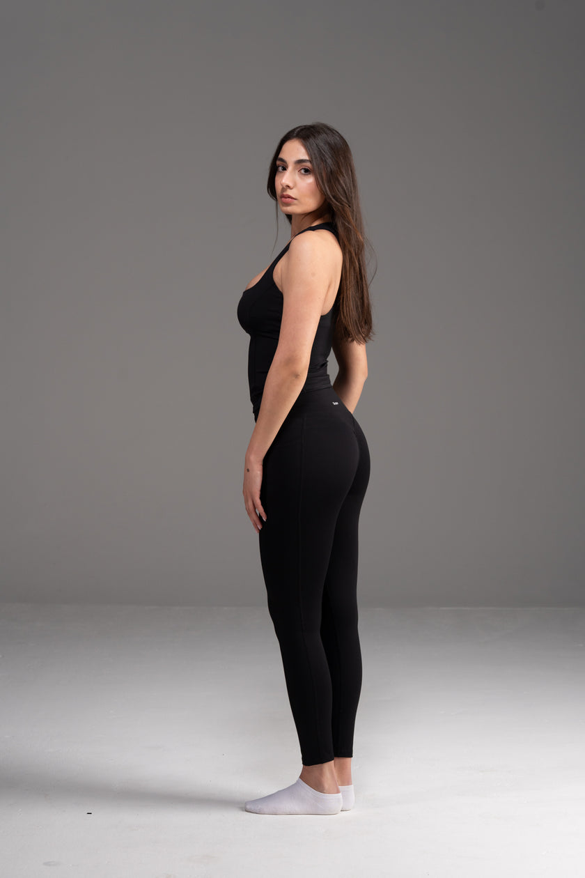 Soft Active V-Waist Pockets Legging in Black