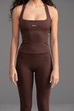 Soft Active V-Waist Pockets Legging in Brown
